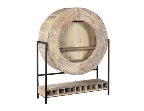 ALTA WHEEL BAR CABINET BLEACHED WHITE