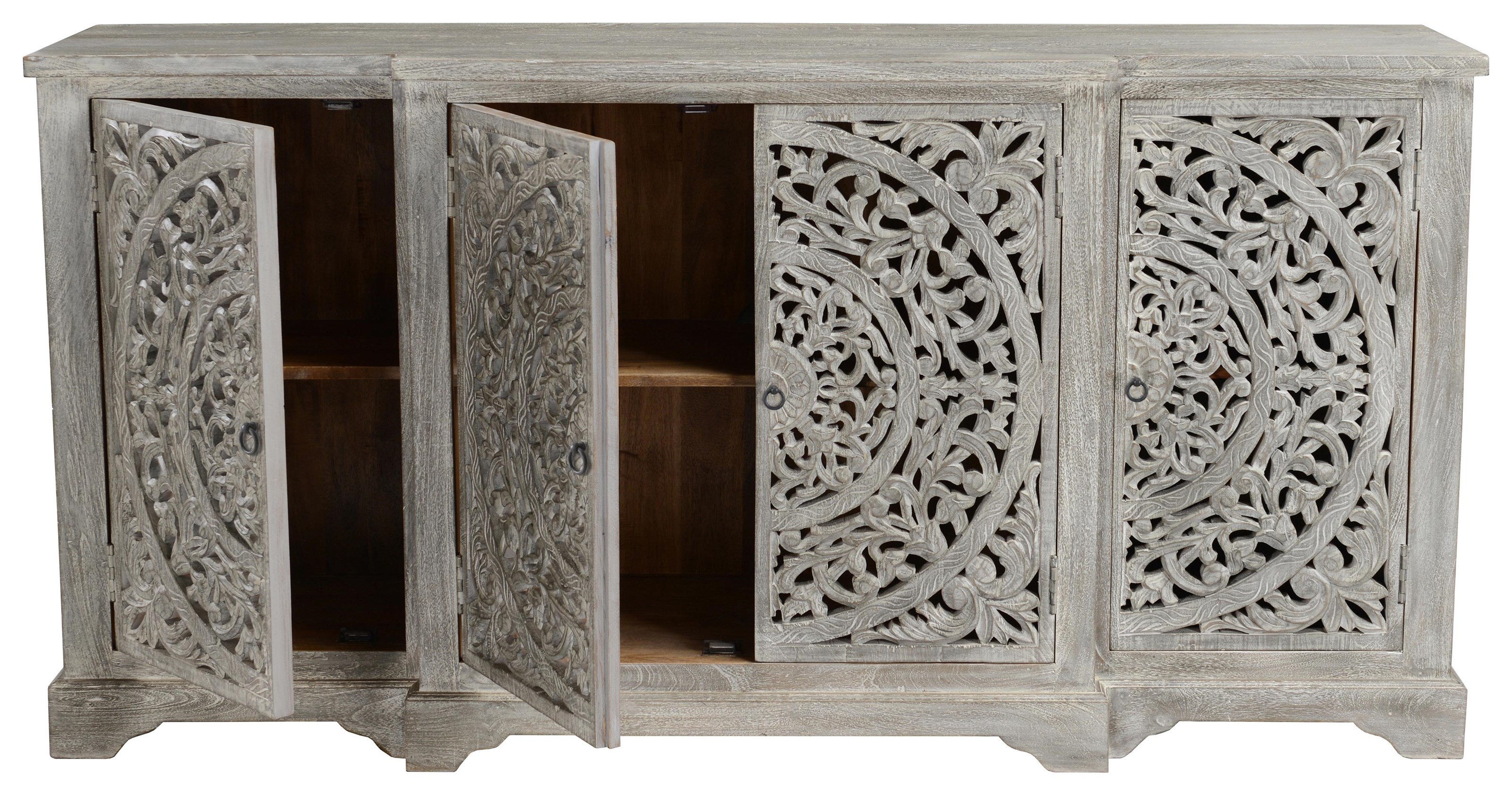 Classic Home Harmony Harmony Solid Wood Breakfront 4Dr Cabinet - 