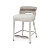 Fritz Rope 24" Counter Stool, Fog White