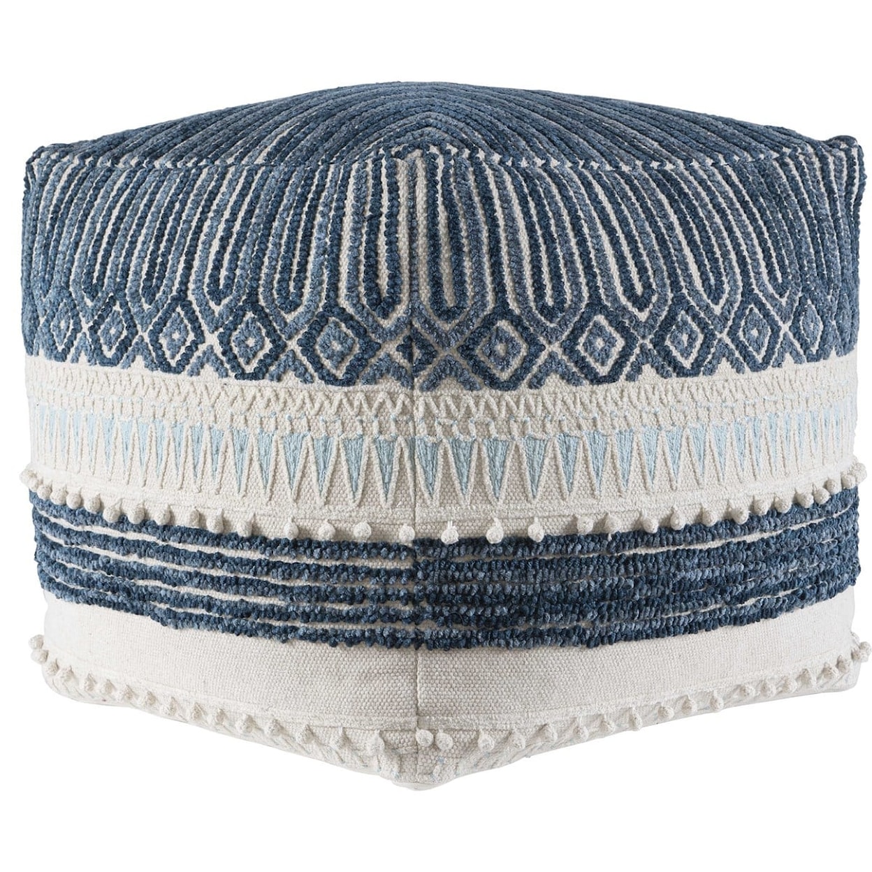 Uttermost Accent Furniture MALIBU POUF - BLUE