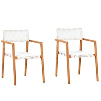 Deeta Outdoor Dining Chair Set Of 2 in White Rattan