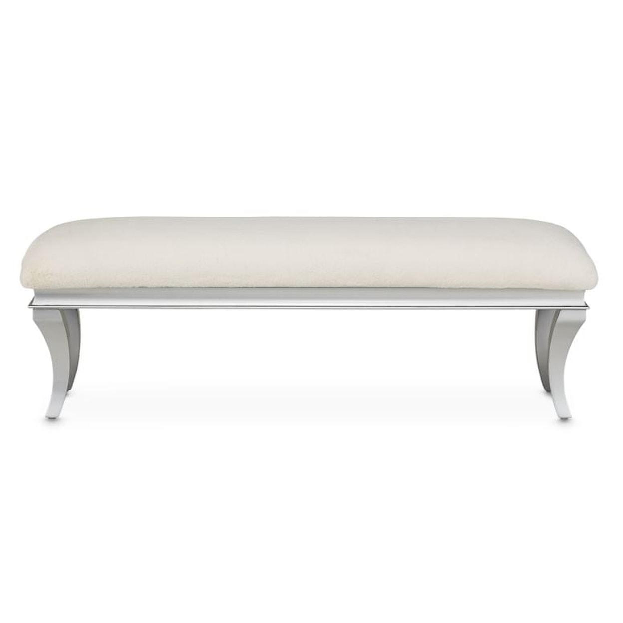 Michael Amini Hollywood Swank Bench with Faux Bunny Fur