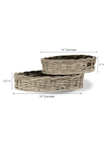 Ibolili Trays FRENCH GRAY RATTAN TRAY