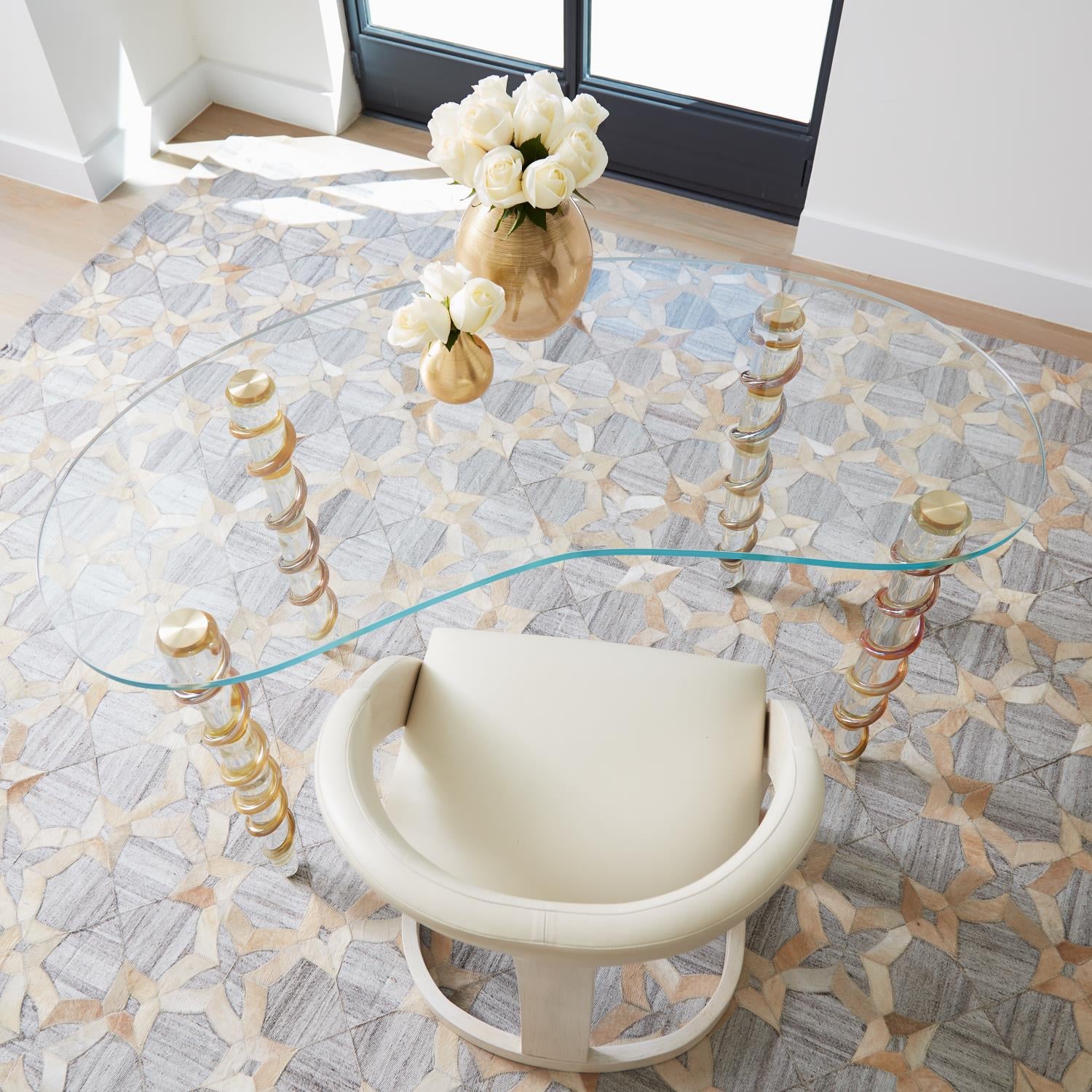 Global Views Furniture by Global Views Kidney Glass Vanity/Desk