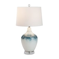 Coast 28.5” Glass Table Lamp, Blue/ White Set of 2