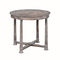 OGEE EDGE, ROUND SIDE TABLE- WEATHERED