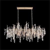 Shiro-Noda Fifteen-Light Glass Cluster Horizontal Chandelier