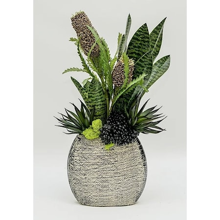 Banksia/Sans Flat BK/CR Vase