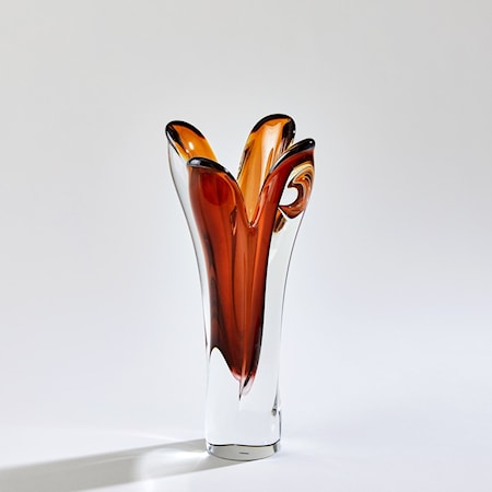 Iris Vase-Dark Amber-Lg