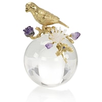 BRASS PARROT AND AMETHYST SCULPTURE I