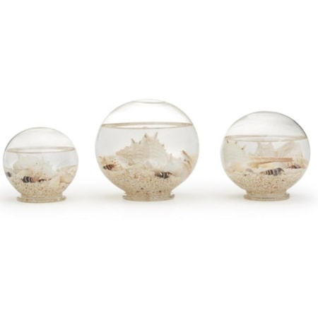 Set of 3 DECORATIVE FILLED SEALIFE GLOBES