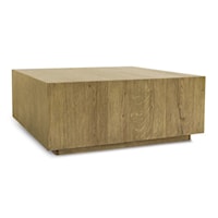 LAYNE 42" SQUARE COFFEE TABLE W/CASTERS LIGHT BROWN