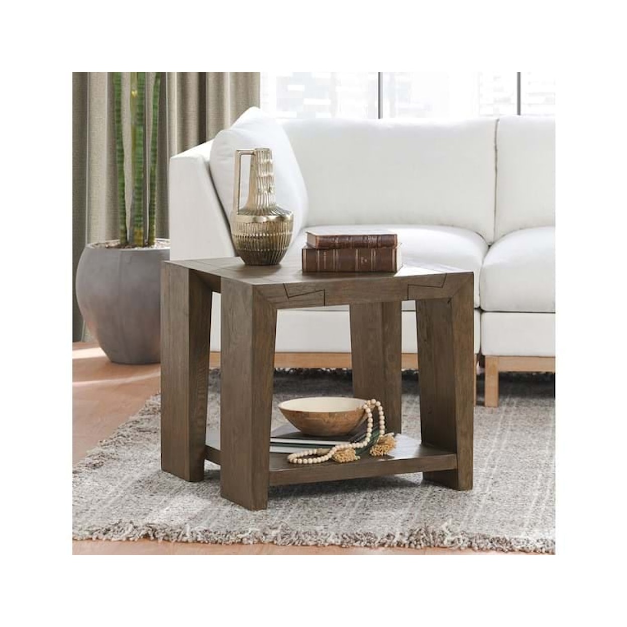 Classic Home Troy TROY END TABLE SUEDE BROWN