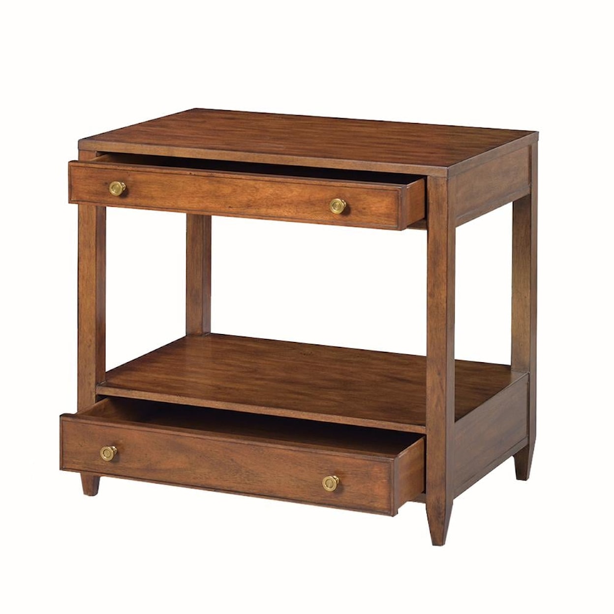 Oliver Home Furnishings End/ Side Tables WIDE, 2 DRAWER SIDE TABLE- RUSTIC