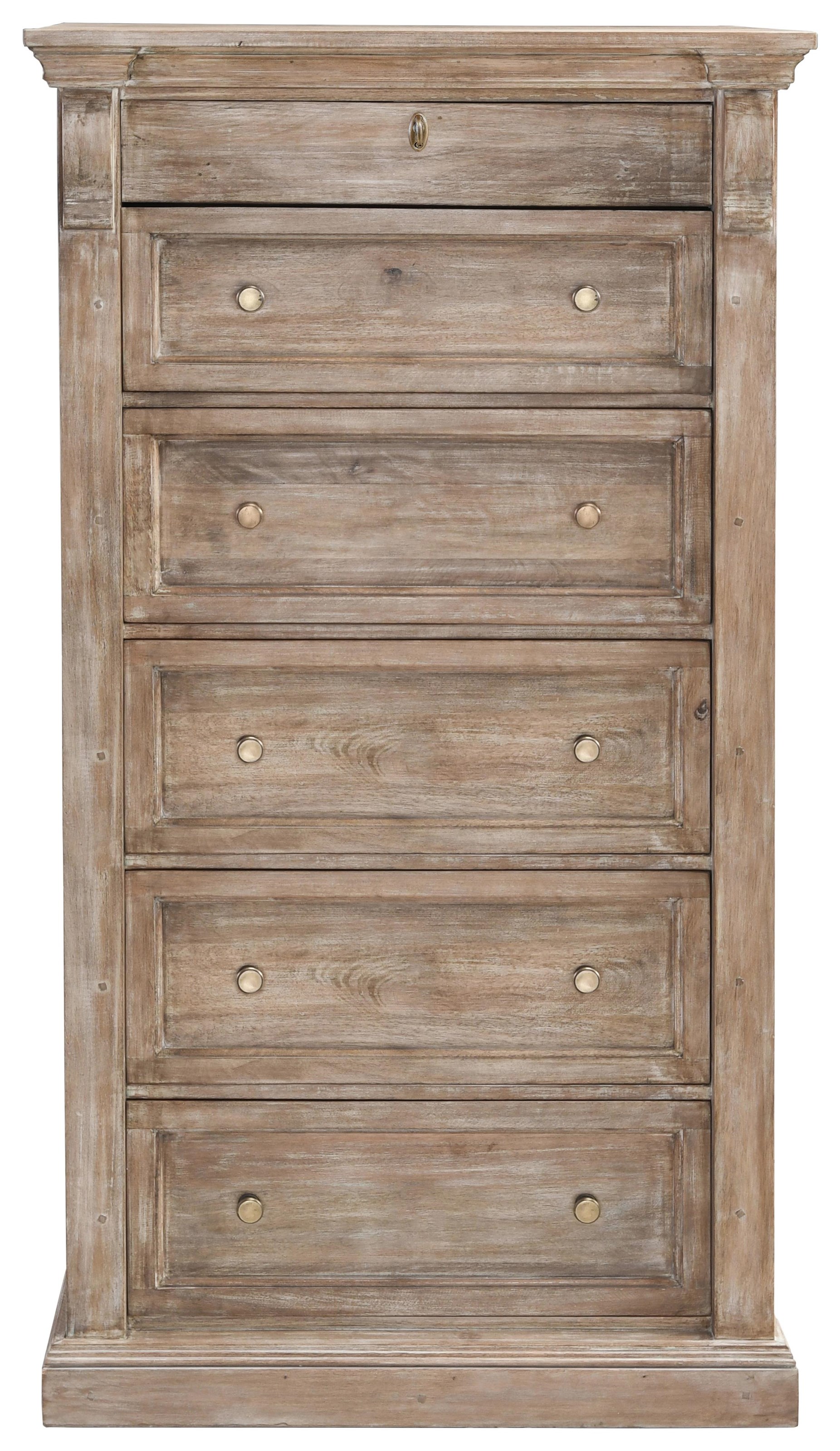 Classic Home Adelaide Wood 6Dwr Chest Natural White Wash