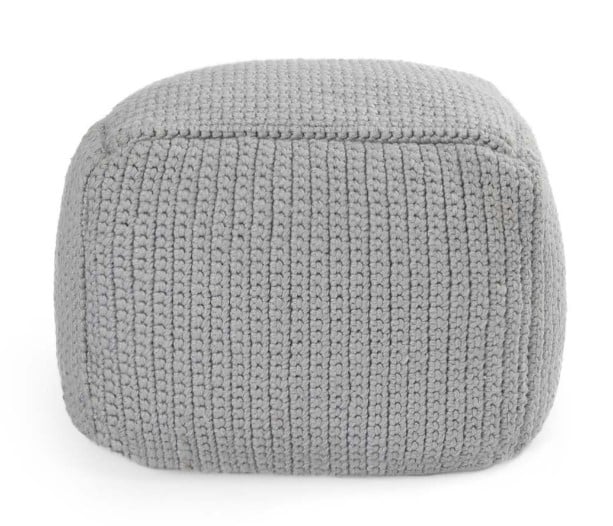 Classic Home Floor Cushions PERFORMANCE PRISM GRAY POUF