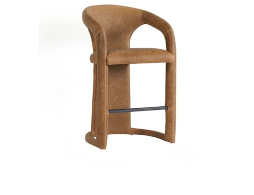 Mid-Century Modern Counter Stool with Webbed Seating Suspension