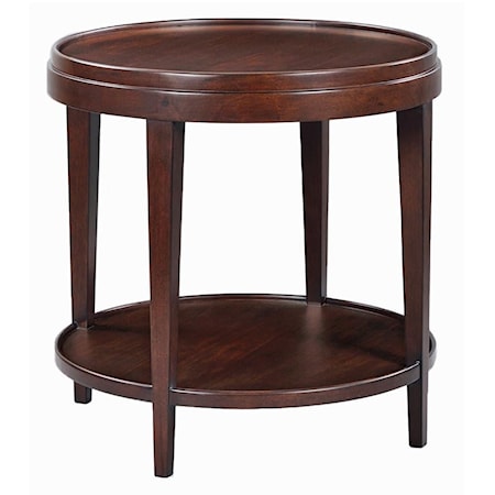 ROUND SIDE TABLE W/ LIP TOP- CHOCOLATE