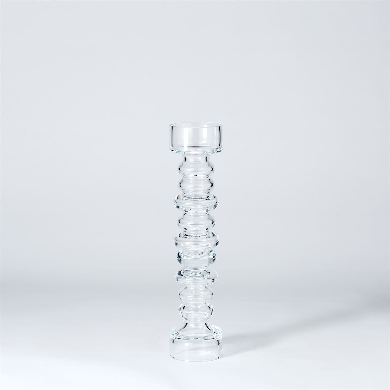 Global Views Vases by Global Views Glass Ribbed Candleholder/Vase-Med