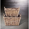 Ibolili Baskets and Sets FRENCH GRAY CLASSIC BASKET, RECT- S/2