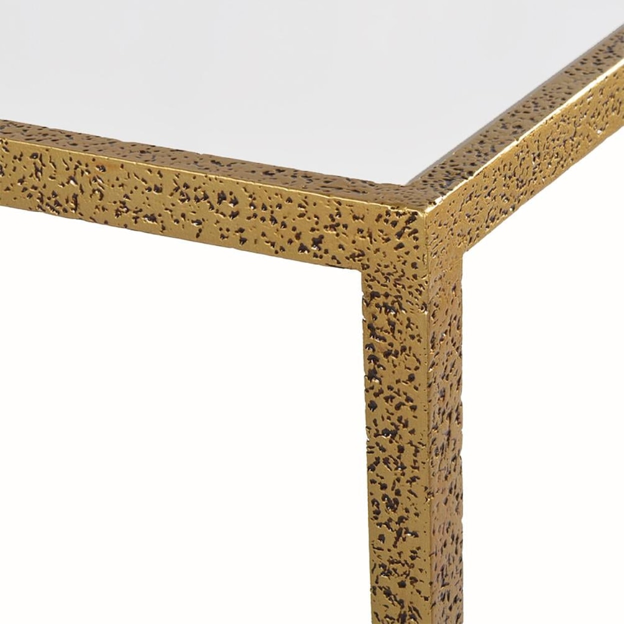 Oliver Home Furnishings End/ Side Tables RECTANGLE GOLD LEAF SIDE TABLE