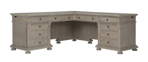 Hekman Wellington Estates HEKM79407 Executive LShape Desk Jacksonville Furniture Mart Desk