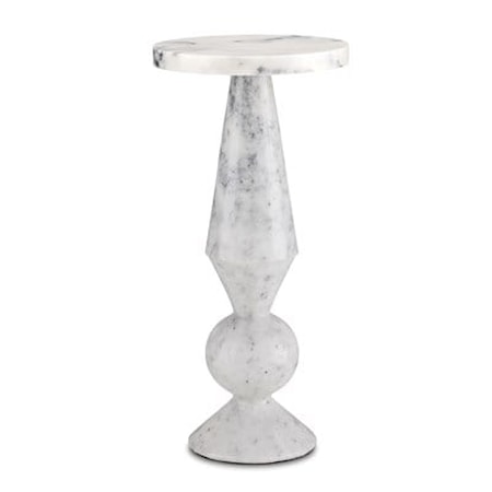 QUINCE WHITE MARBLE ACCENT TABLE
