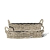 Ibolili Baskets and Sets FRENCH GRAY RATTAN TRAY, OVAL