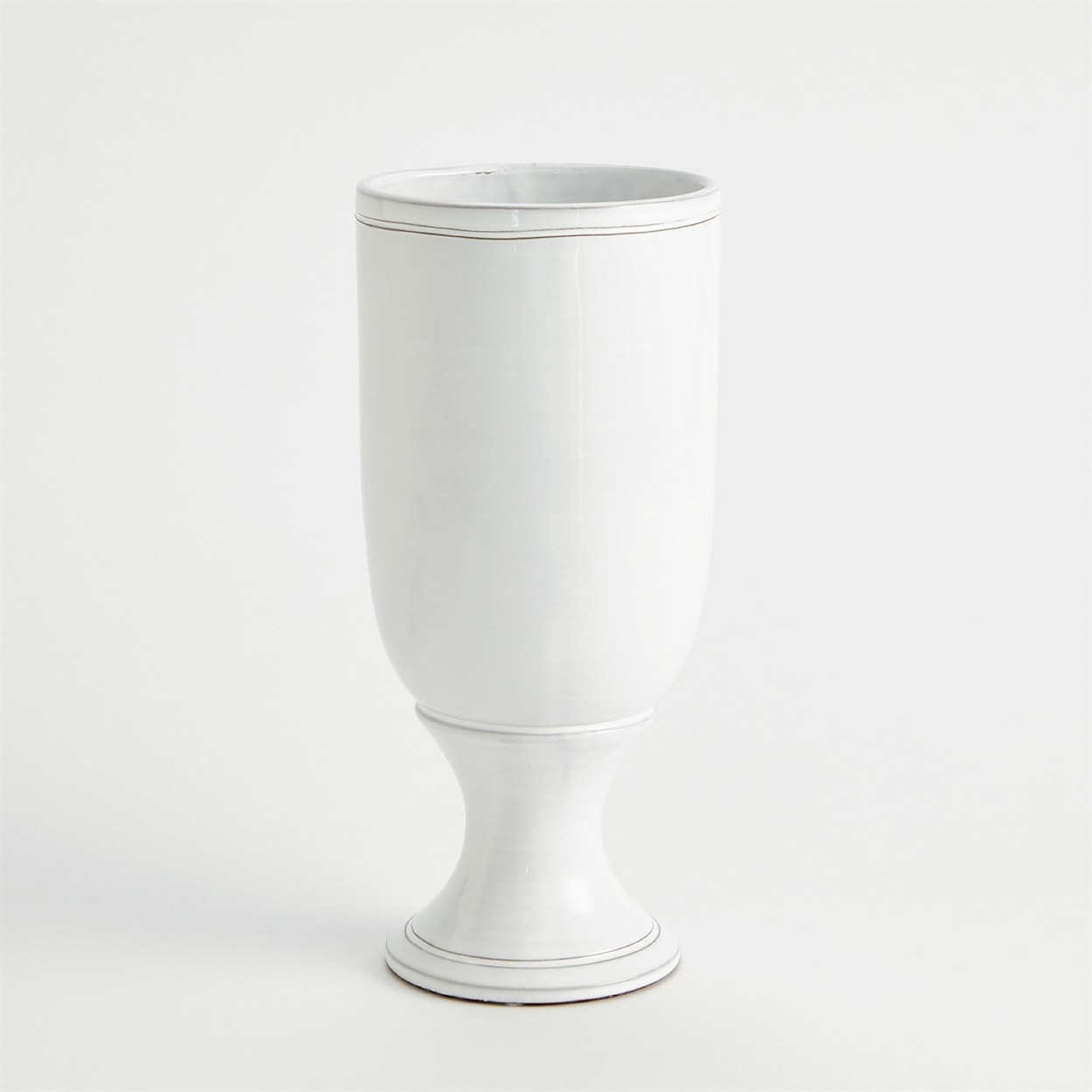 Global Views Accents Long Nose Vase-White-Sm