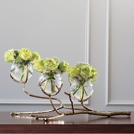 TWIG 3 VASE HOLDER-BRASS