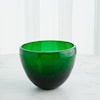Global Views Glass Ware / Bowls Thick Glass Bowl-Emerald