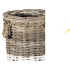 Ibolili Baskets and Sets FRENCH GRAY BASKET W/ ROPE, RND- S/2
