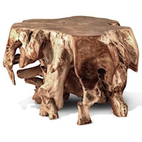 ABSTRACT TEAK BLOCK TABLE - LG