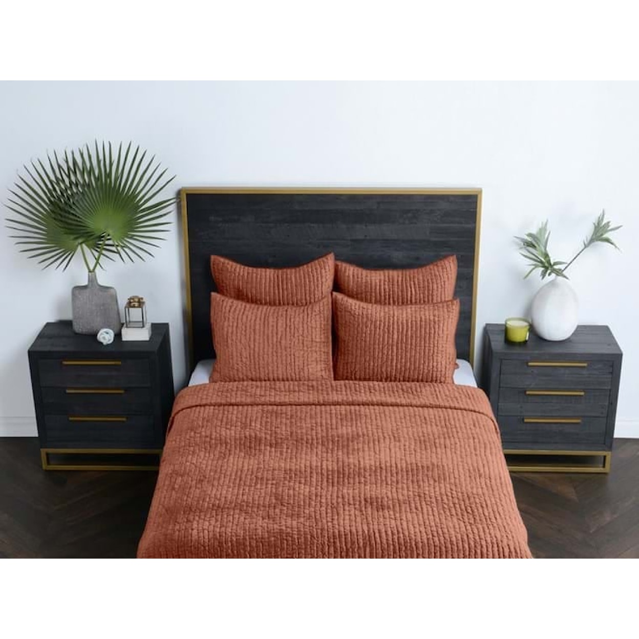 Classic Home Bedding Bari Velvet Terra Cotta Queen Quilt