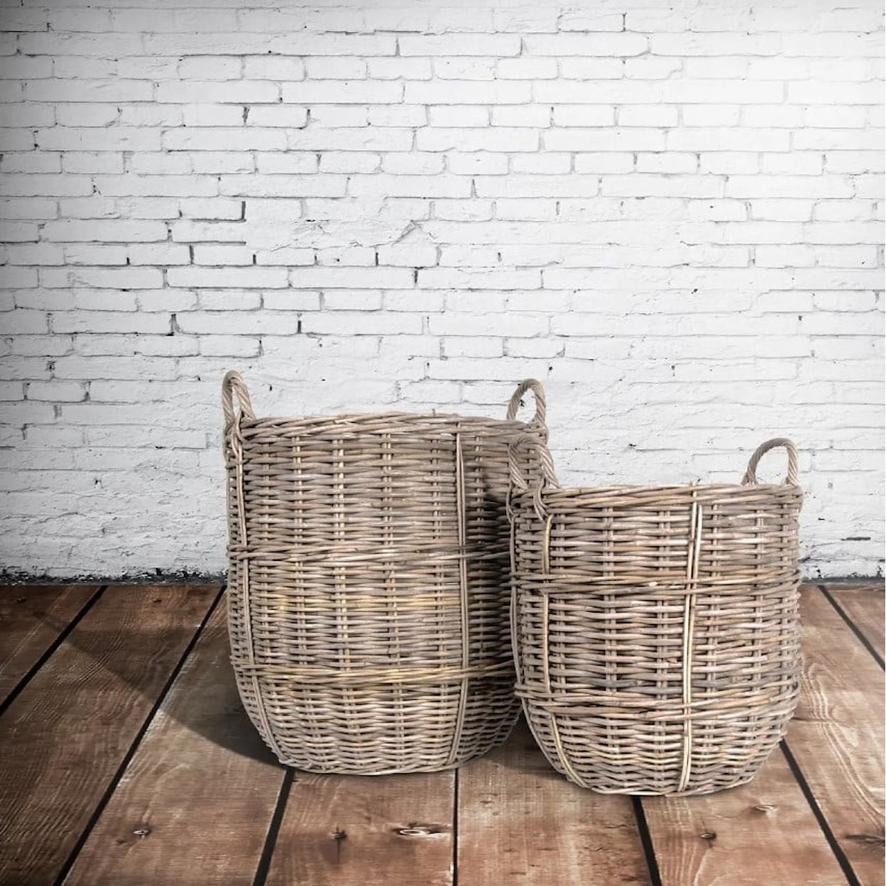 Ibolili Baskets and Sets SWEET PLUN RATTAN BASKET, ROUND- S/2