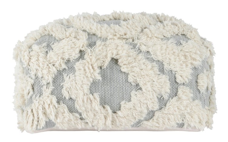 Classic Home Floor Cushions LUMA GRAY/IVORY POUF