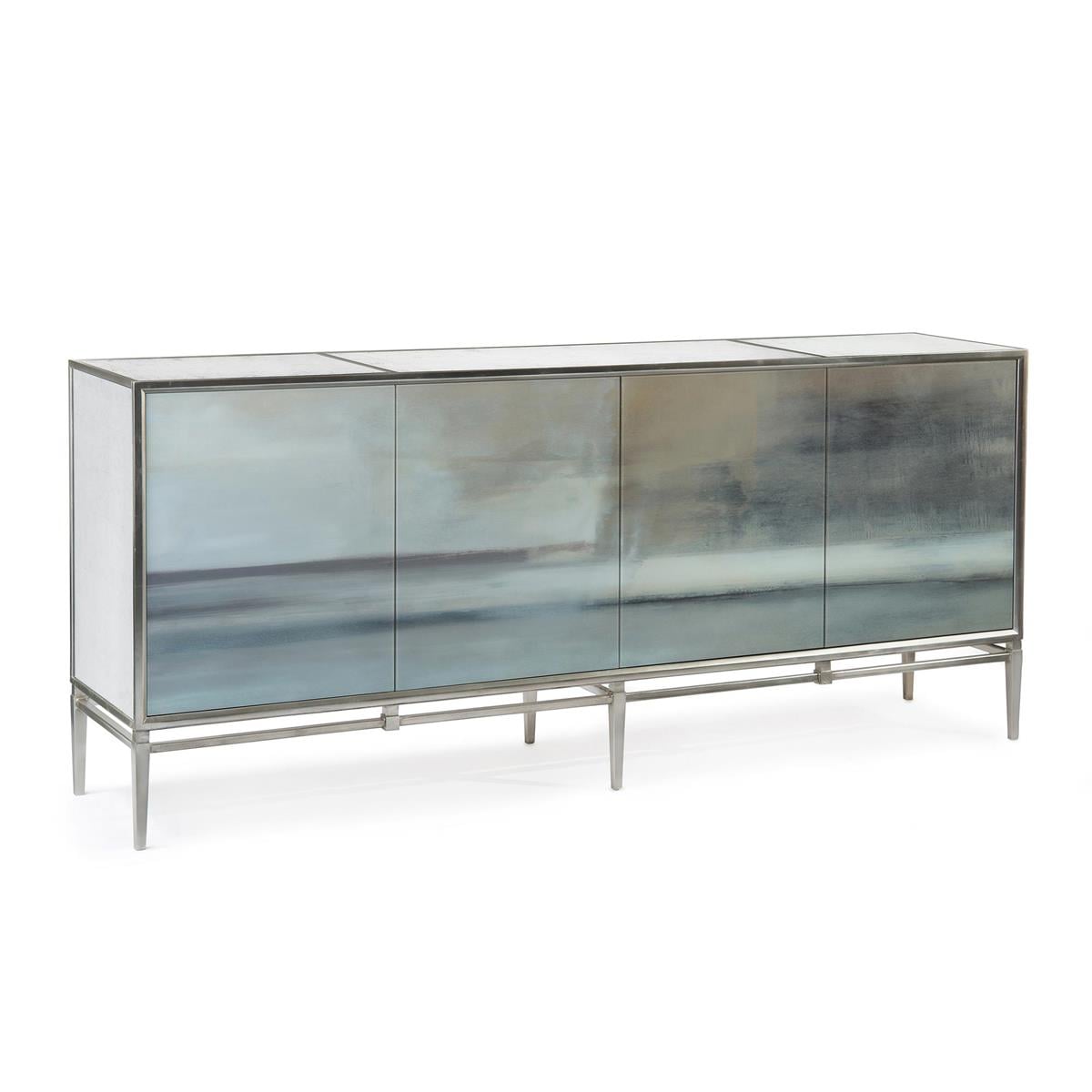Slated Four-Door Credenza