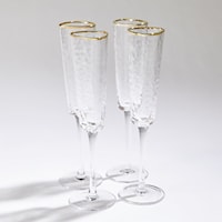 S/4 Hammered Champagne Glasses