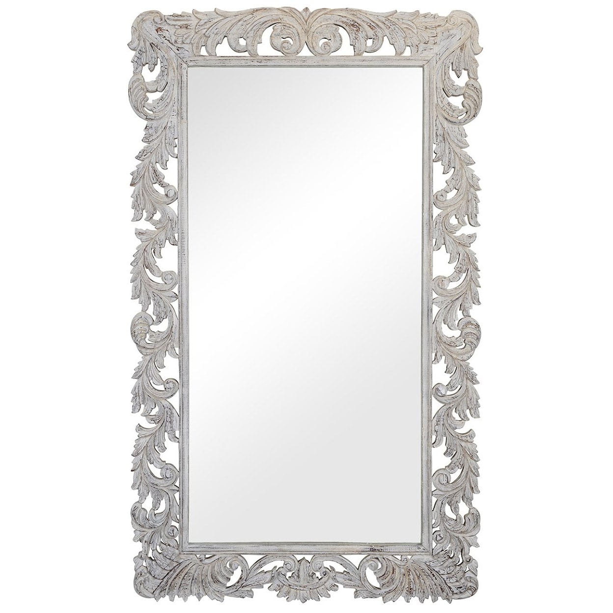 Classic Home Decor Sophia Carved Mirror White