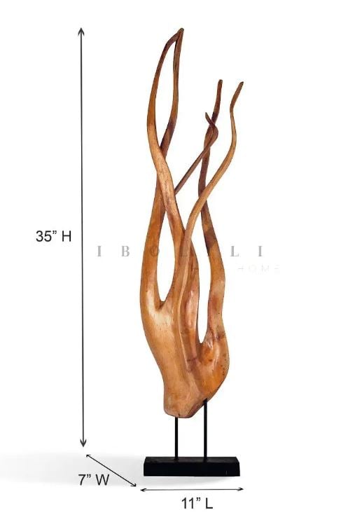 Ibolili Sculptures TEAK REACH SCULPTURE - SMALL