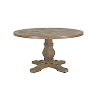 CALEB 55" ROUND DINING TABLE DISTRESSED BROWN