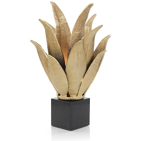 HANDCRAFTED BRASS LEAVES ACCENT LAMP
