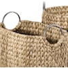 Ibolili Baskets and Sets WOVEN WATER HYACINTH BSKT W/ STAINLESS RINGS