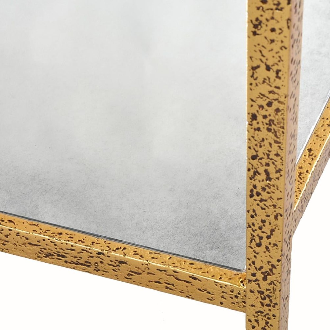 Oliver Home Furnishings End/ Side Tables RECTANGLE GOLD LEAF SIDE TABLE