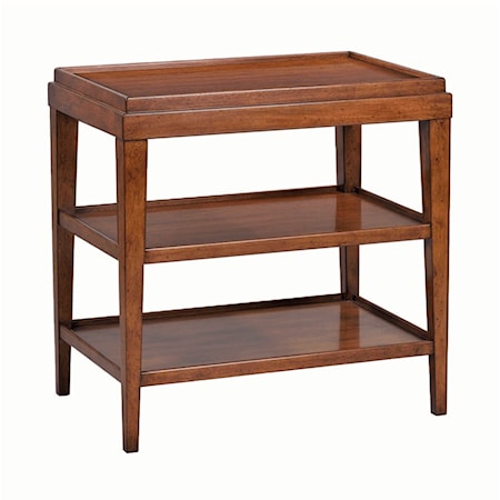 RECTANGLE SIDE TABLE W/ LIP TOP-RUSTIC