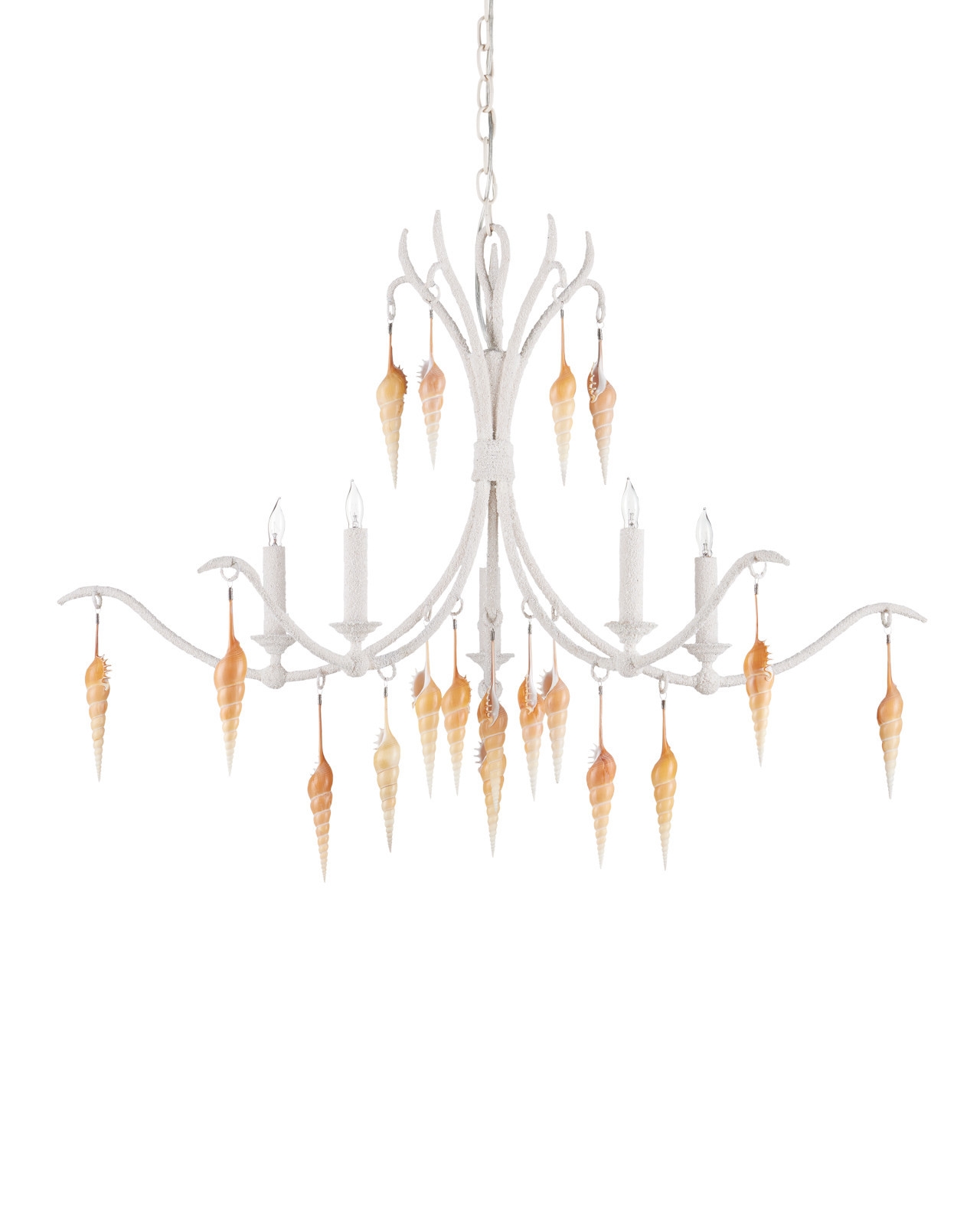 Currey & Co Lighting Chandeliers Arcachon White Chandelier