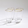 Global Views Glass Ware (Food Grade) S/4 HAMMERED HIGH BALL GLASSES-CLEAR
