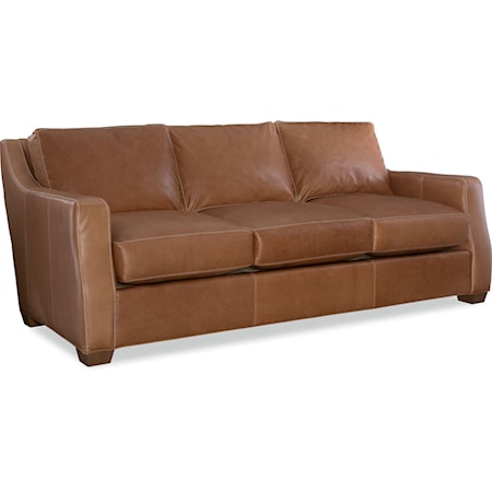 BARRETT LEATHER SOFA IN HARNESS NUT LEATHER