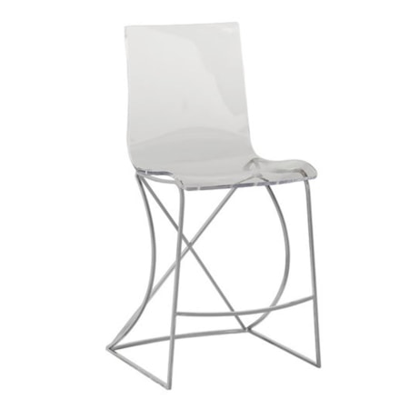 JOHNSON 24.75" COUNTER HEIGHT STOOL-SILVER