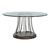 West Camden 54" Glass Top Dining Table